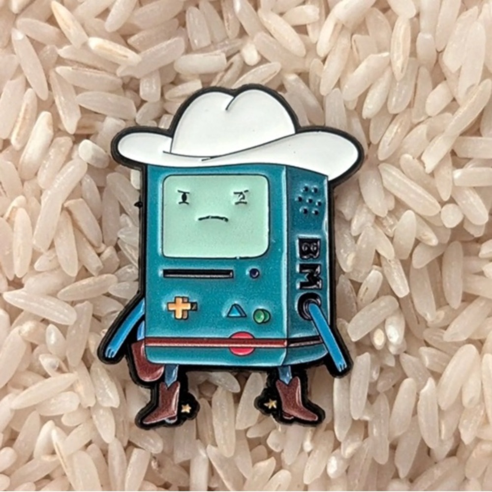 Adventure Time - Cowboy BMO Enamel Pin with white hat - NWOT